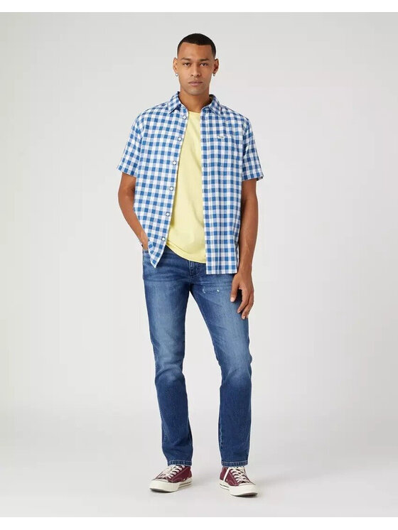 Wrangler Wrangler Jeansy LARSTON Niebieski Slim Fit