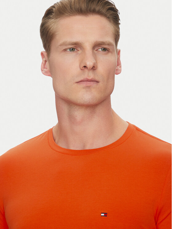 Tommy Hilfiger Tommy Hilfiger T-Shirt MW0MW10800 Pomarańczowy Slim Fit