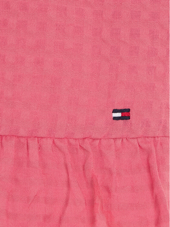 Tommy Hilfiger Tommy Hilfiger Poletna obleka Gingham KG0KG07930 M Roza Relaxed Fit