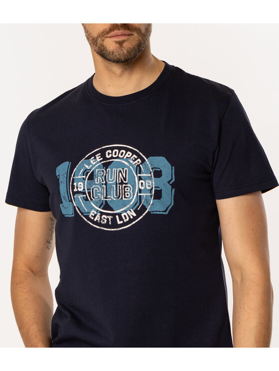 Lee Cooper Lee Cooper T-Shirt RUN CLUB 1160 Granatowy Regular Fit
