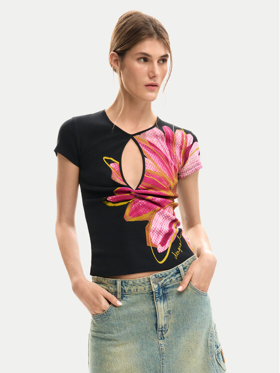 Desigual Desigual T-shirt Dublin 26SWTK05 Nero Regular Fit