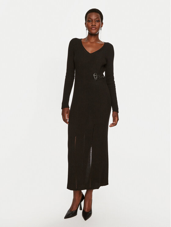 TWINSET TWINSET Strickkleid 242TP3440 Schwarz Slim Fit