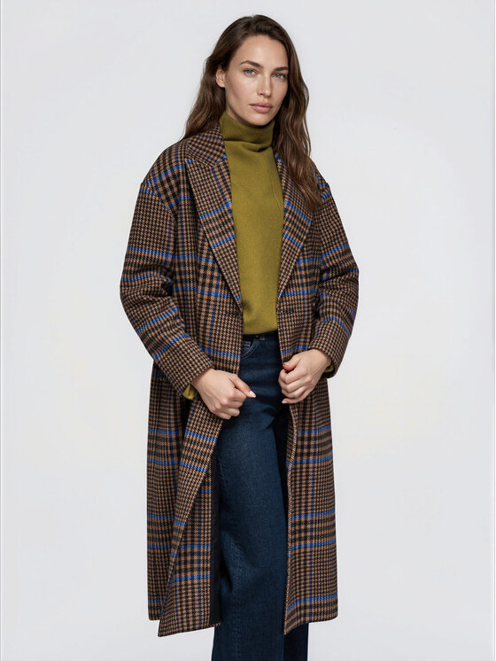 Ombre Ombre Płaszcz przejściowy OW-CT-E0017 Brązowy Relaxed Fit