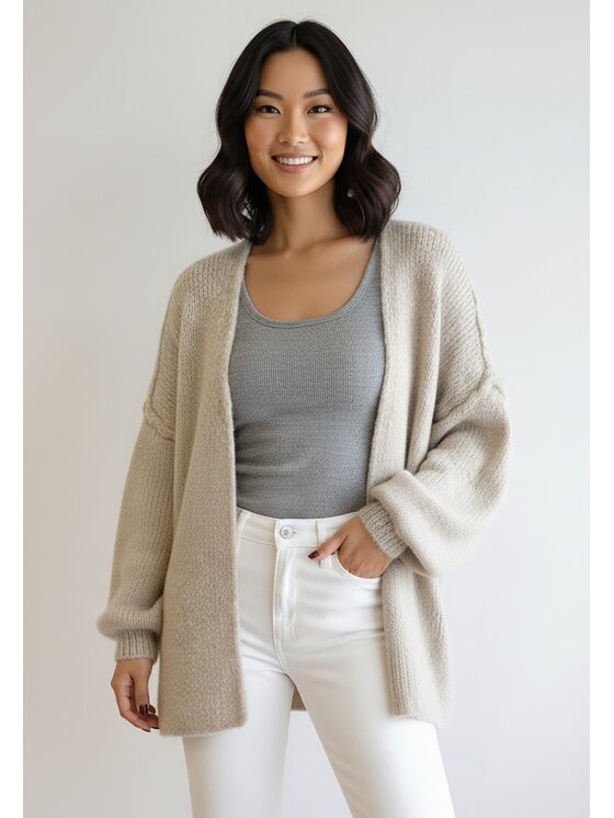 FIGL FIGL Ζακέτα M1264 Μπεζ Regular Fit