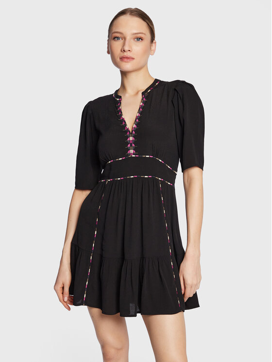 Ba&sh Rochie de zi Teresa 1E23TERE Negru Regular Fit