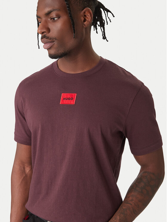 HUGO HUGO T-shirt Diragolino 50447978 Bordeaux Regular Fit