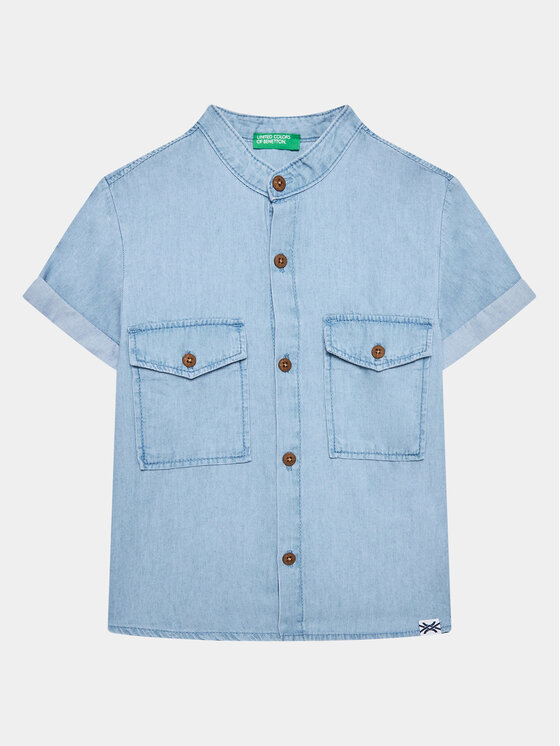 United Colors Of Benetton United Colors Of Benetton traper košulja 5DHJGQ012 Plava Regular Fit