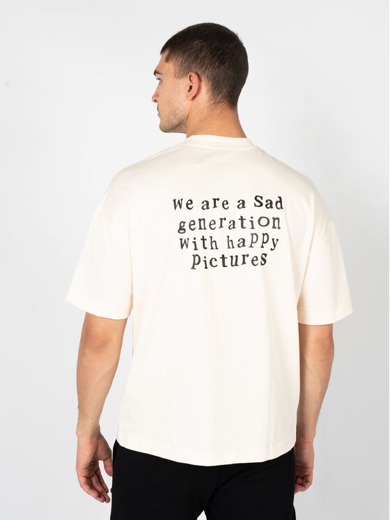 Les Hommes Les Hommes T-shirt LBT1015700P Beige Oversize