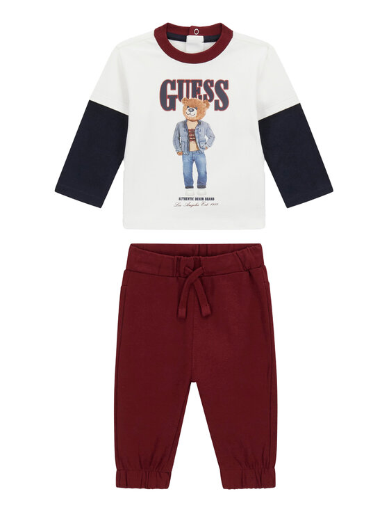 Guess Komplet t-shirt i spodenki I6RG08 K8HM4 Bordowy Regular Fit