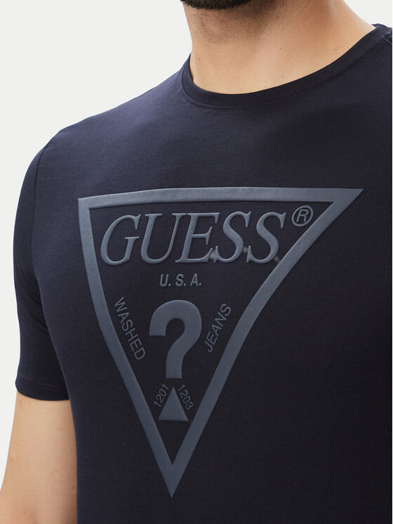 Guess Guess T-särk M6YI71 K3745 Tumesinine Slim Fit