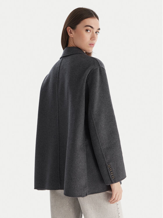 ViCOLO ViCOLO Вовняне пальто TF0005 Сірий Regular Fit