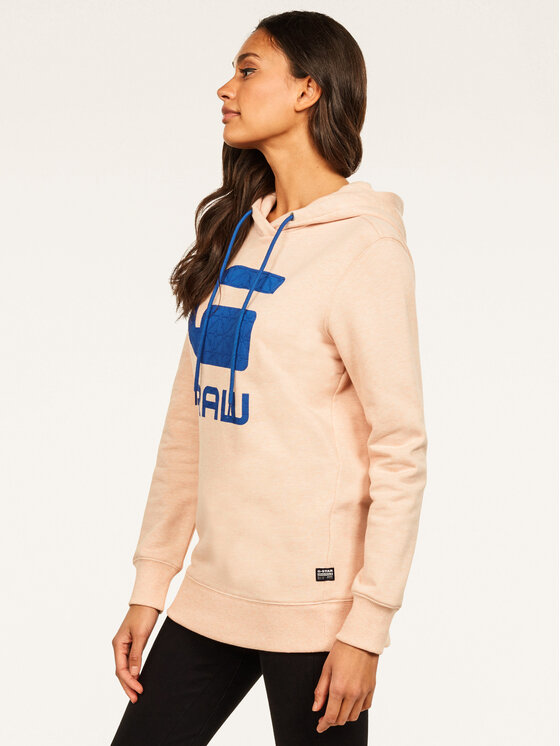 G-Star Raw G-Star Raw Majica dugih rukava Boyfriend Diamond Line Graphic Hooded D16236-A613-B243 Ružičasta Loose Fit