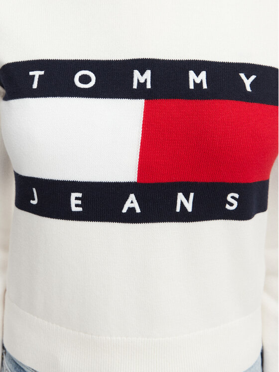 Tommy Jeans Tommy Jeans Maglione Flag DW0DW22930 Bianco Regular Fit
