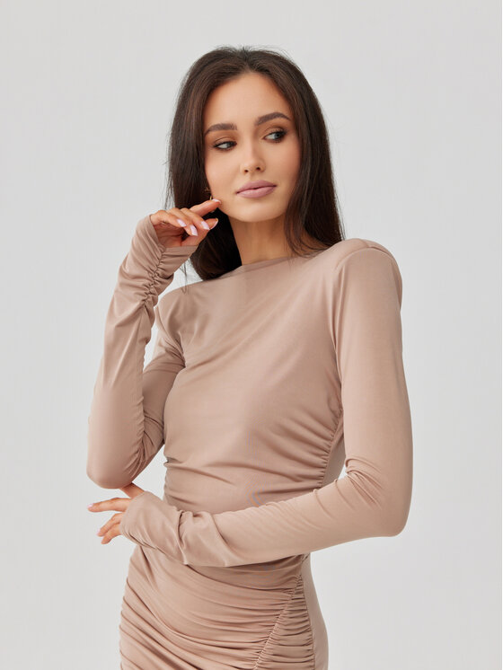 Roco Fashion Roco Fashion Večerné šaty Veloria Béžová Slim Fit