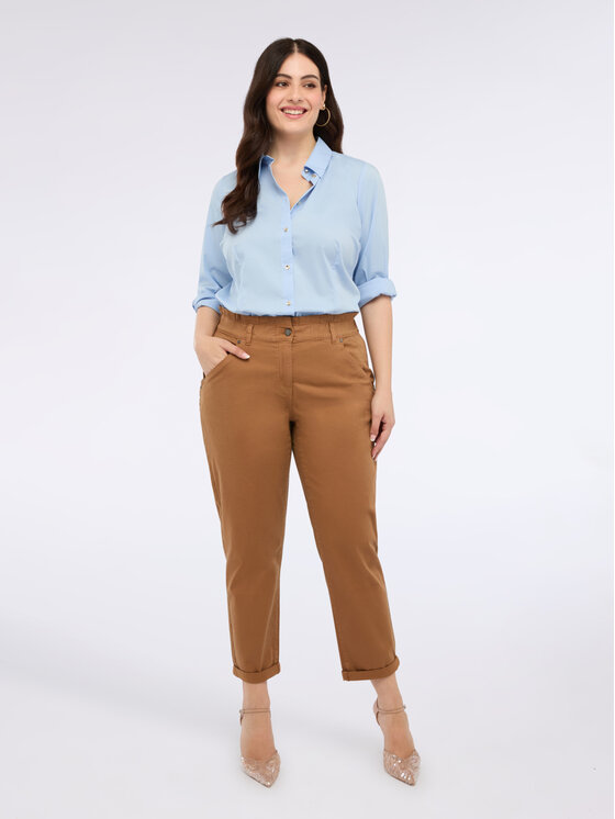 Fiorella Rubino Fiorella Rubino Pantaloni di tessuto P725T004982N012 Marrone Regular Fit