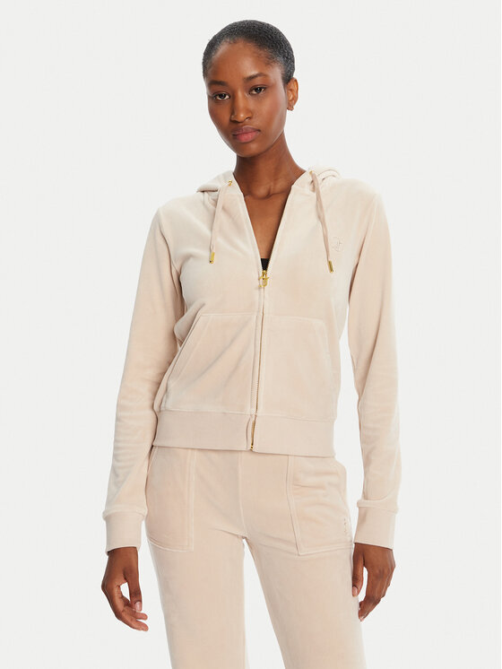 Juicy Couture Bluza Robertson JCAP176G Beżowy Slim Fit