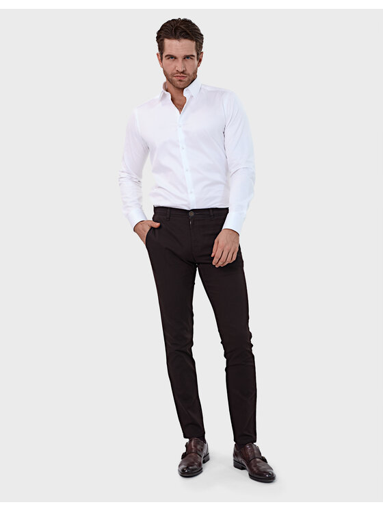 Evenemen Evenemen Chinosy Logan Tac 48732 Brązowy Slim Fit