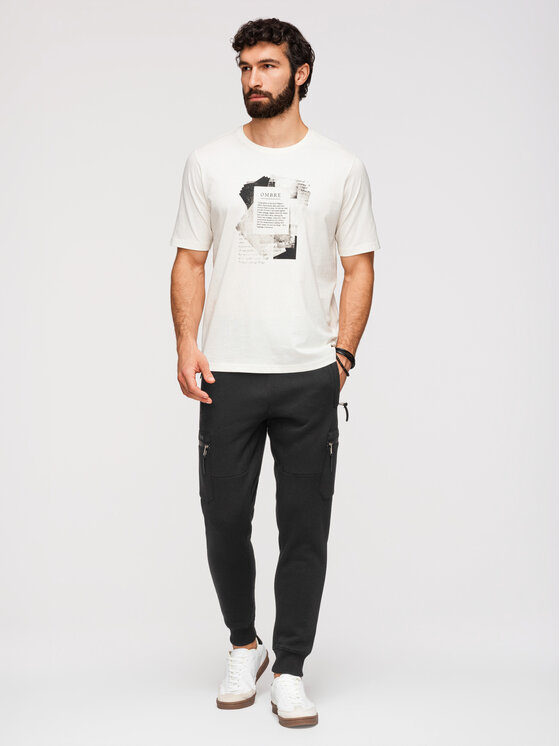 Ombre Ombre Joggery OM-PASK-0222 Czarny Jogger Fit