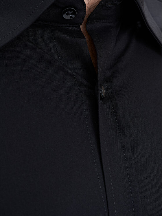 Evenemen Evenemen Koszula Punto G2 Twill Black Czarny Slim Fit