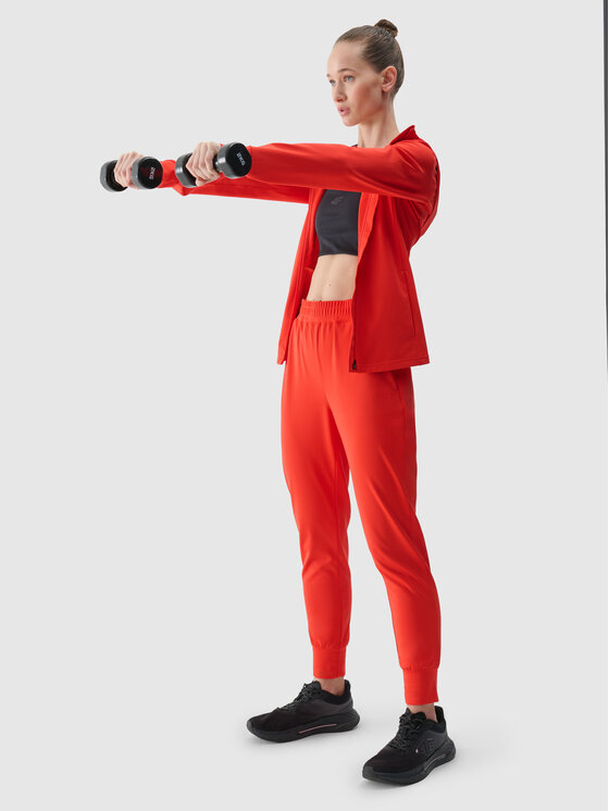 4F 4F Spodnie dresowe BASIC+ Czerwony Regular Fit