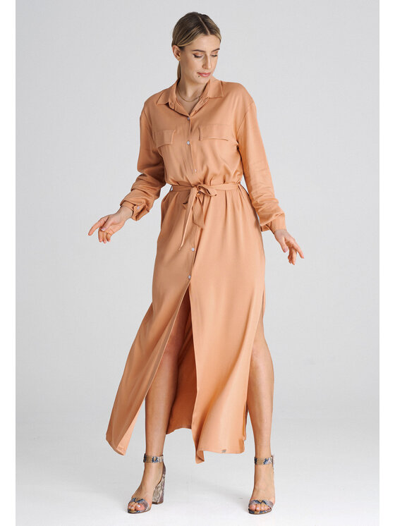 FIGL FIGL Každodenné šaty M1000 Oranžová Regular Fit