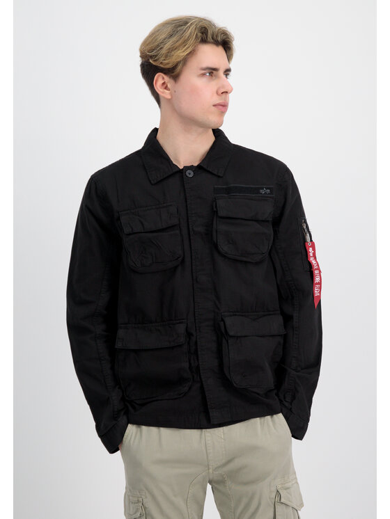 Alpha Industries Alpha Industries Koszula Ripstop Cargo Overshirt Czarny Regular Fit
