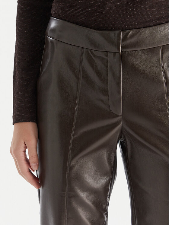 Vero Moda Vero Moda Dirbtinės odos kelnės Vips 10336342 Ruda Straight Fit