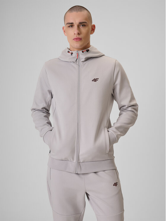 4F 4F Bluza MONOCHROME MOVEMENT Szary jasny Regular Fit