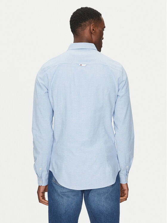 Tommy Jeans Tommy Jeans Krekls Stretch Oxford DM0DM09594 Gaiši zils Slim Fit