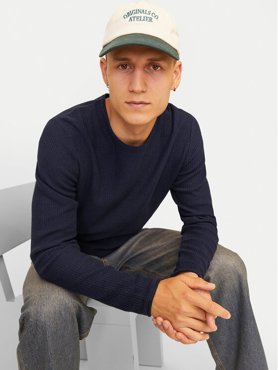 Jack & Jones Jack & Jones Sweter Cooper 12258407 Granatowy Regular Fit