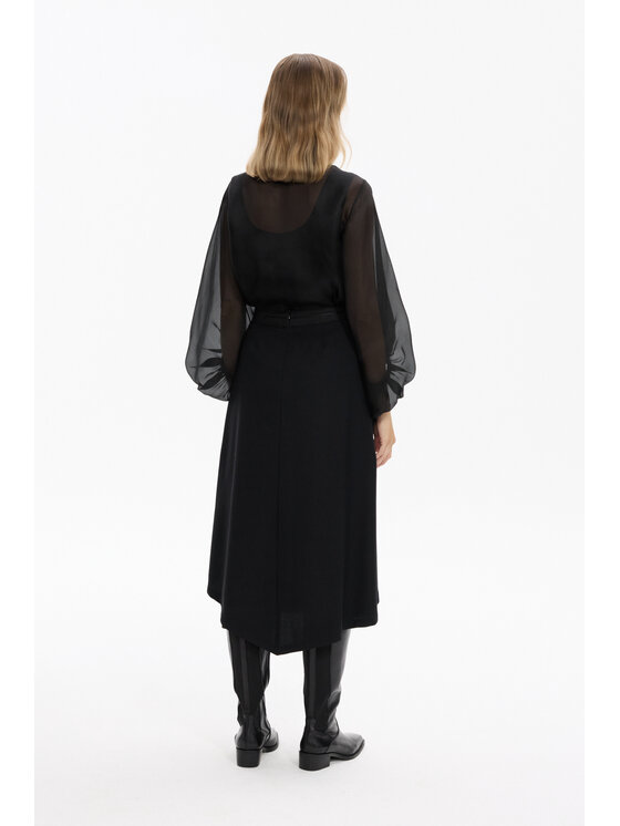 Deni Cler Milano Deni Cler Milano Spódnica midi W-DC-7064-F5-G6-90-1 Czarny A-Line Fit