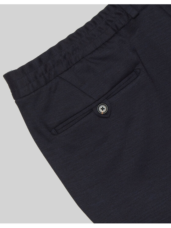 Borgio Borgio Spodnie garniturowe nepi Granatowy Slim Fit