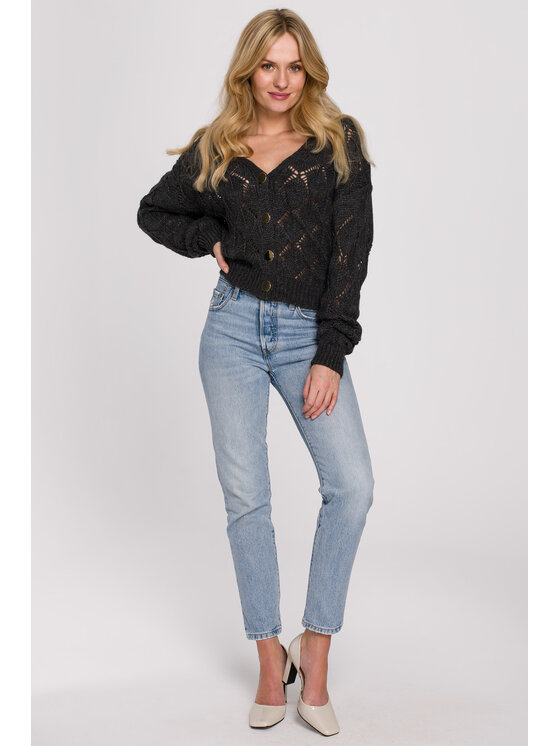 Makover Makover Kardigan K104 Černá Regular Fit