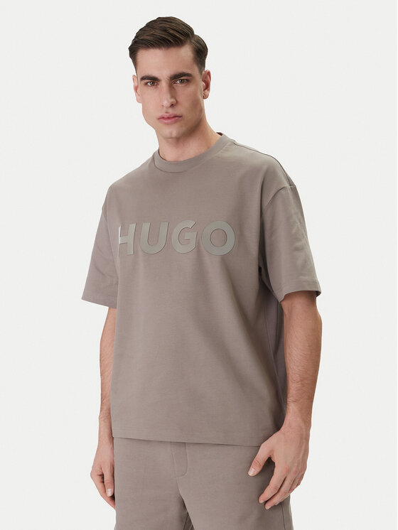 HUGO HUGO Marškinėliai Dinkee 50525765 Smėlio Oversize