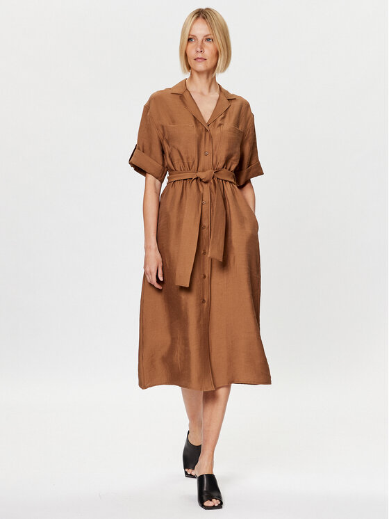 Seidensticker Seidensticker Сукня-сорочка 60.134732 Коричневий Regular Fit