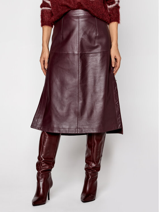 Sportmax Code Sportmax Code Bőr szoknya Osteo 74060105 Lila Regular Fit