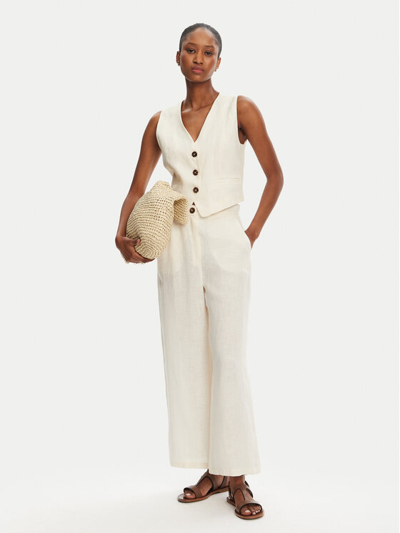 Marella Marella Culottes nohavice Silvana 2515131022 Écru Regular Fit