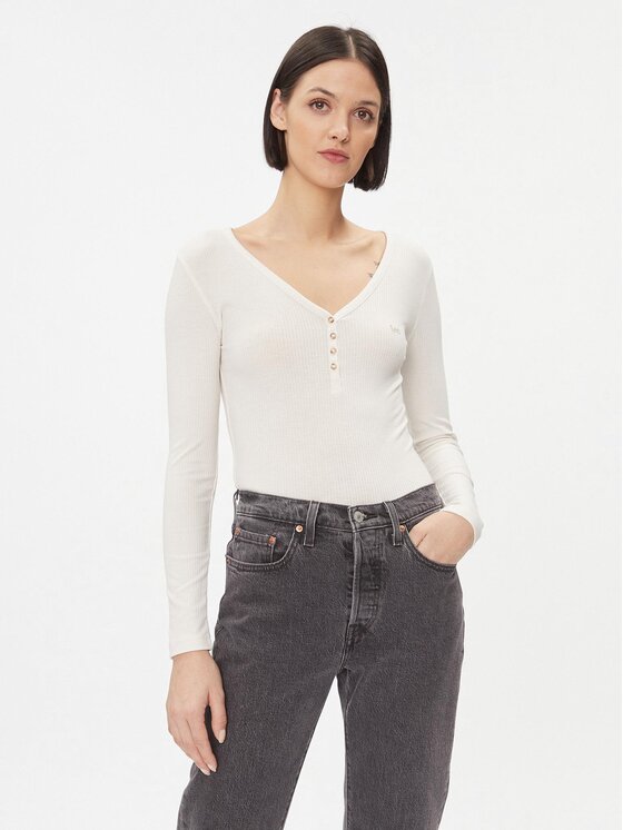 Lee Blúzka 112341571 Béžová Slim Fit