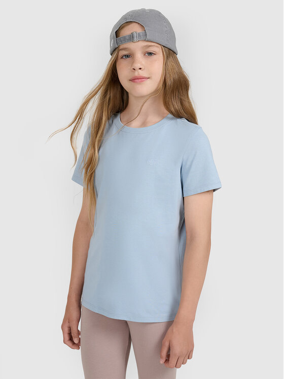 4F 4F T-Shirt BASIC+ Niebieski jasny Oversize