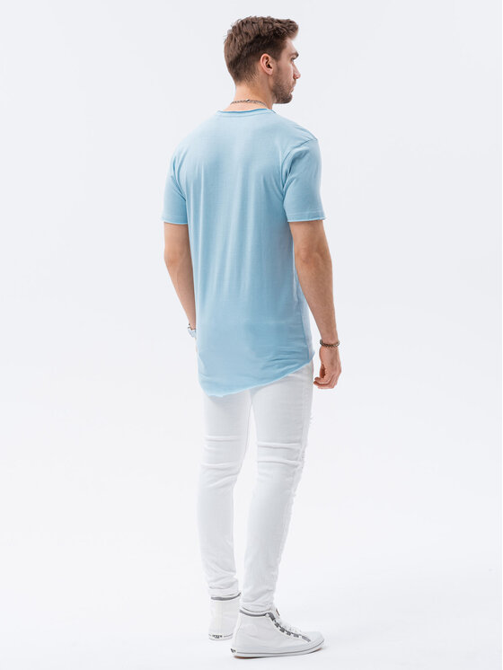 Ombre Ombre T-Shirt S1378 Niebieski Regular Fit