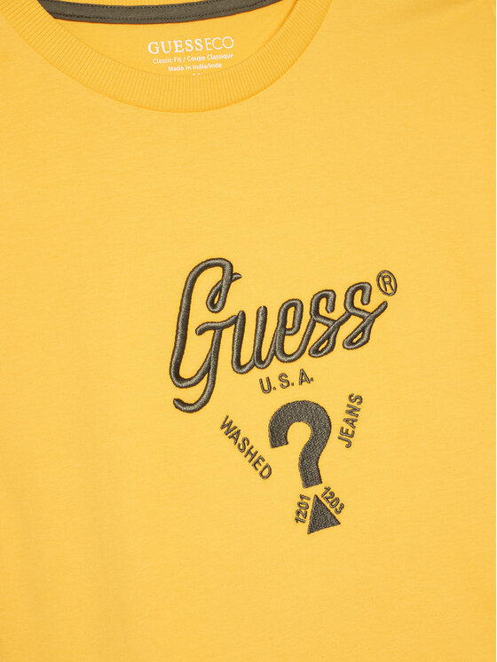 Guess Guess Tričko L6GI06 K8HM4 Žltá Relaxed Fit