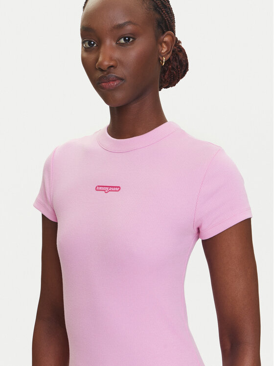 Tommy Jeans Tommy Jeans Vestito da giorno Script DW0DW21186 Rosa Slim Fit