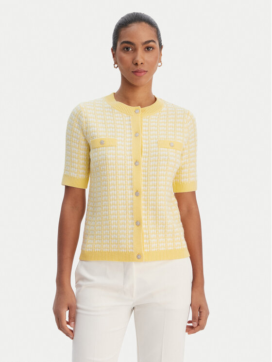 Morgan Morgan Kardigán 261-MIRES Žltá Slim Fit