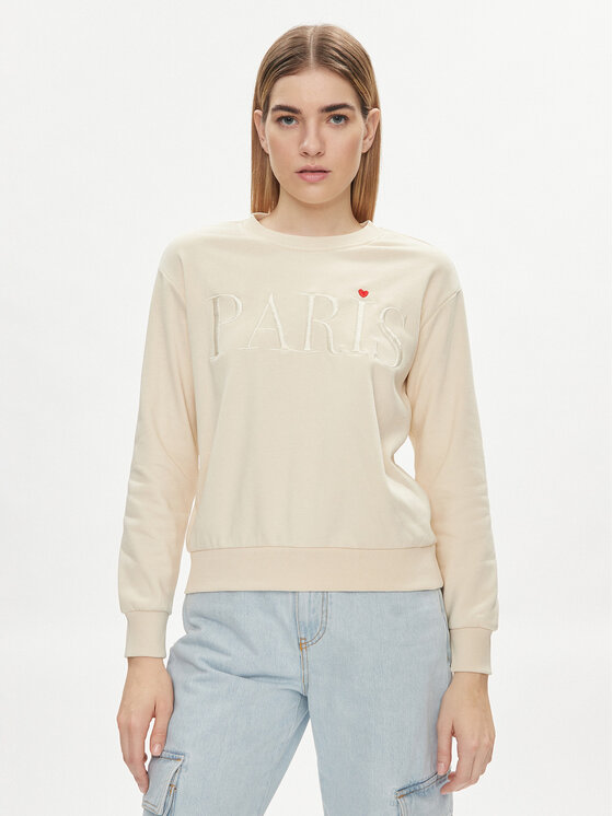 JDY Mikina Paris 15221015 Biela Regular Fit