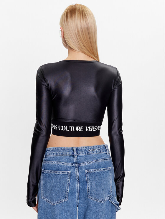 Versace Jeans Couture Bluză 74HAH222 Negru Regular Fit
