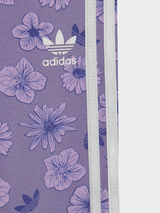 adidas adidas Tamprės Floral Dress Leggings Set IC8760 Violetinė Slim Fit