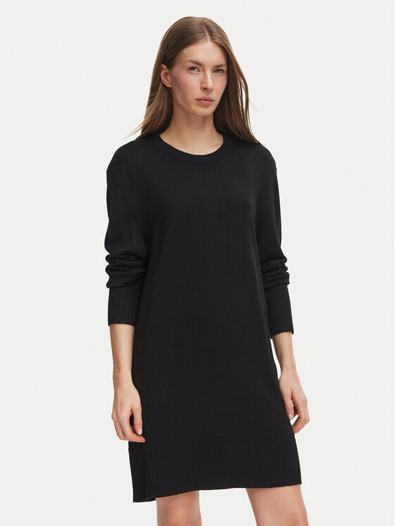 BOSS Kötött ruha 50569849 Fekete Regular Fit
