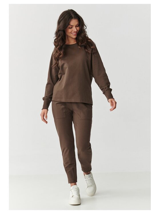 Makadamia Makadamia Dres M888 Brązowy Relaxed Fit