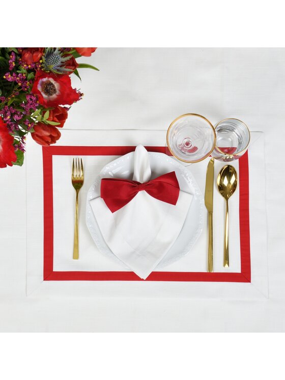 Roseberry Home Roseberry Home Obrączka na serwetki kokardka Red Bow Czerwony