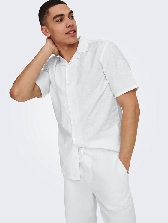 Only & Sons Only & Sons Koszula Caiden 22025116 Biały Slim Fit